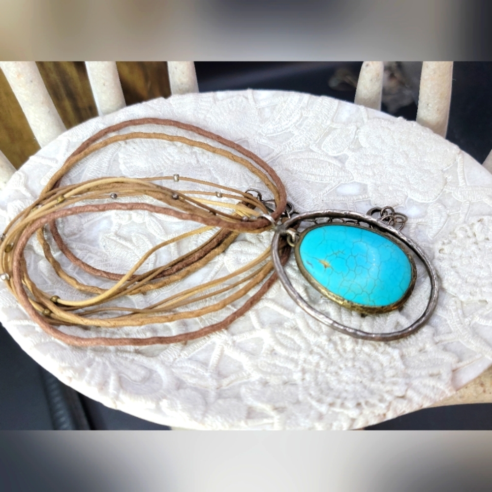 Sterling Silver Turquoise Pendant Signed Silpada Marked 925